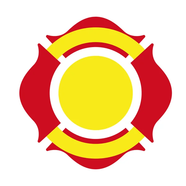 Escudo bombero icono de emergencia — Archivo Imágenes Vectoriales