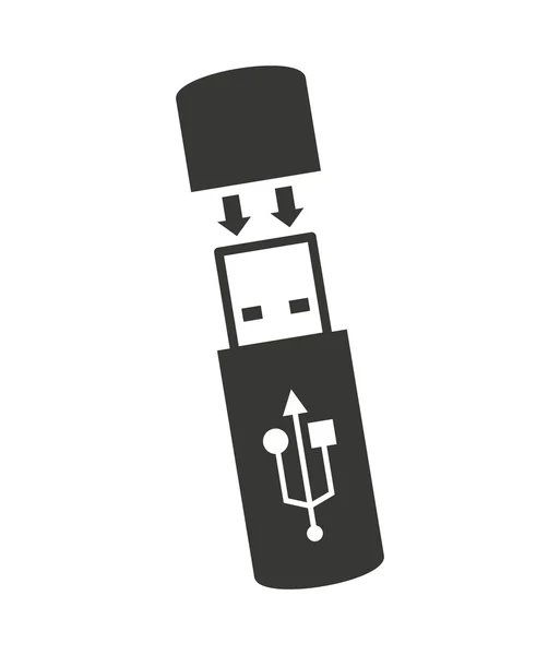 USB kapcsolat plug ikon — Stock Vector