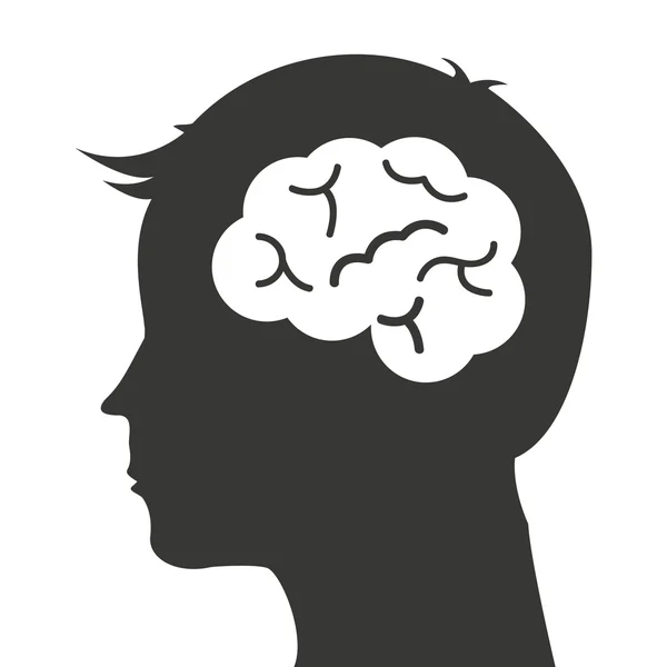 Cerebro tormenta icono de la mente — Vector de stock
