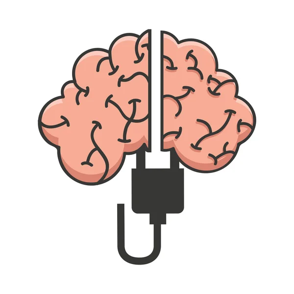 Cérebro invadindo ícone da mente — Vetor de Stock