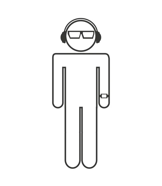 Man figure avatar isolated icon design — Stock Vector
