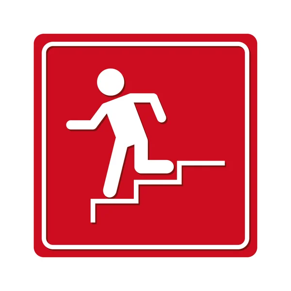 Homme courant escalier icône d'urgence — Image vectorielle