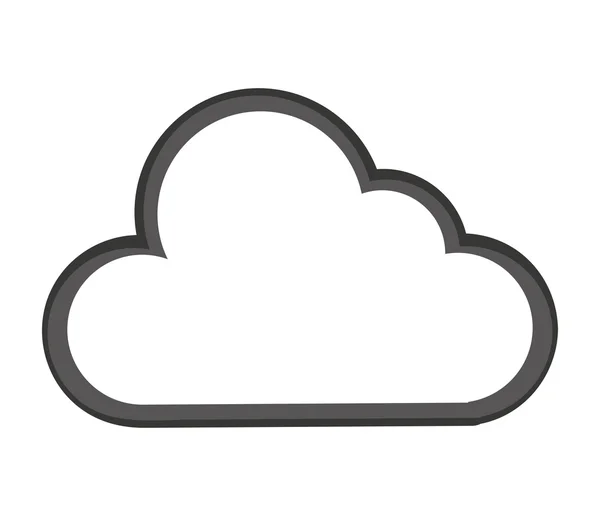 Значок силуэта облачных вычислений — стоковый вектор