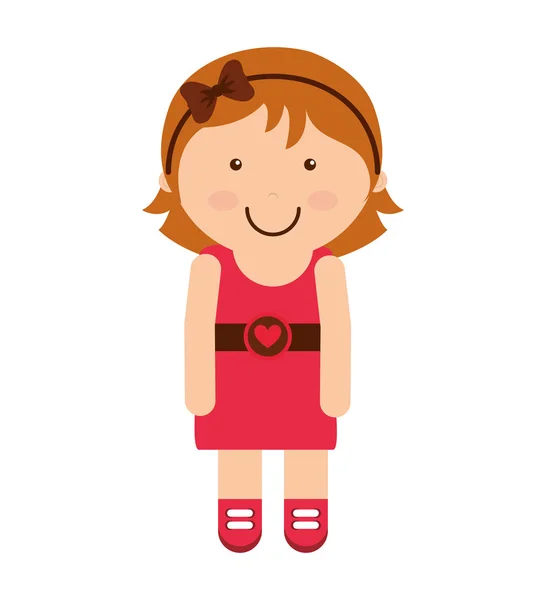 Niña sonrisa icono — Vector de stock