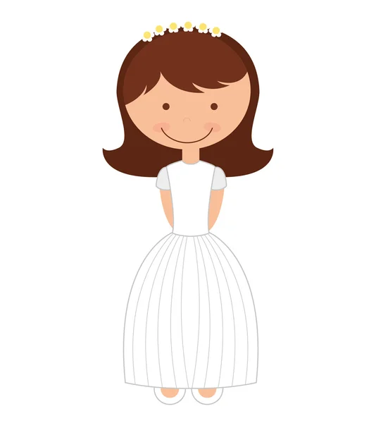 Girl first communion icon — Stock Vector