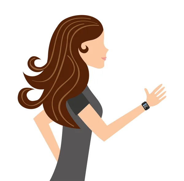 Woman female young running icon — Stock Vector