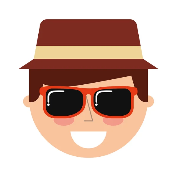 Tourist man traveler icon — Stock Vector