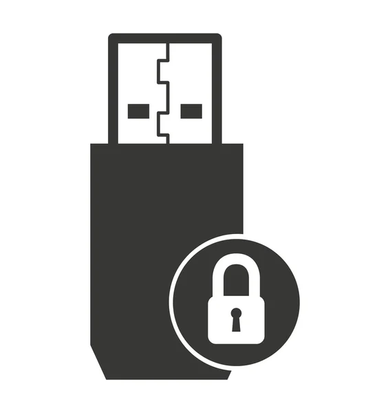 Conexión USB icono del enchufe — Vector de stock