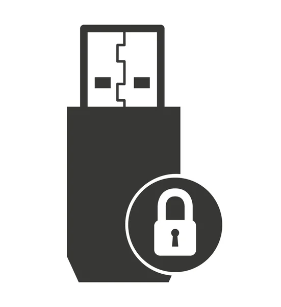 Icône de connexion USB — Image vectorielle