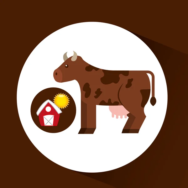 Farm landsbygden ko djur design — Stock vektor