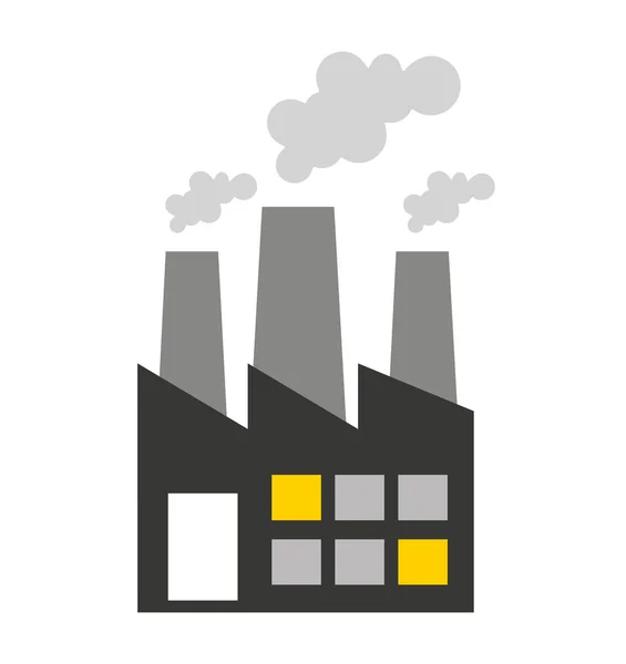 Plant fabriek gebouw pictogram — Stockvector