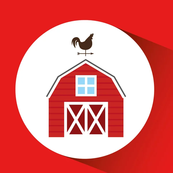 Zemědělské krajině dům domů statek design — Stockový vektor