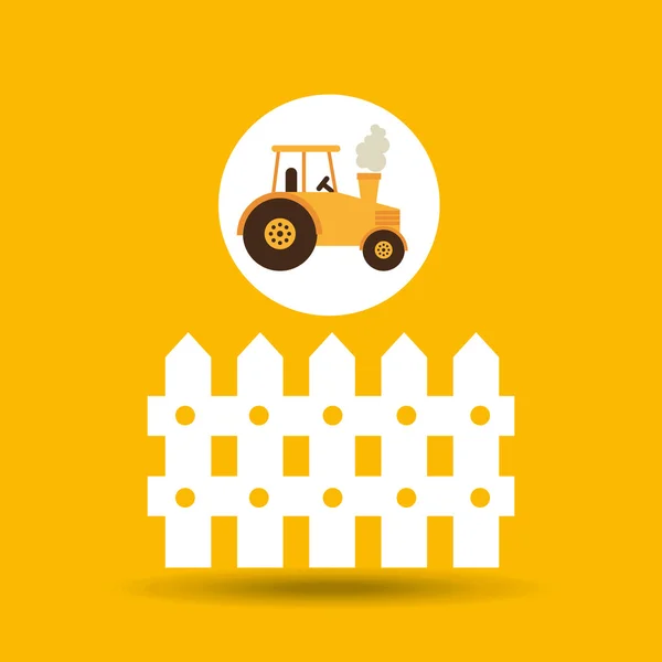 Granja campo tractor cawler diseño — Vector de stock