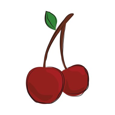 Lezzetli ve taze meyve, vektör çizim.