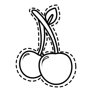 Lezzetli ve taze meyve, vektör çizim.