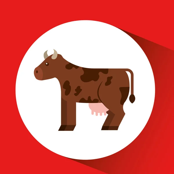Ferme campagne vache animal conception — Image vectorielle