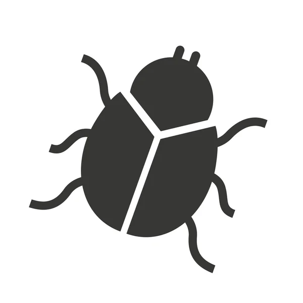Silhouette scarabée icône noire — Image vectorielle