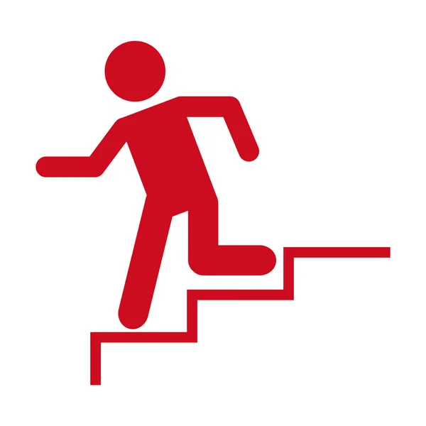 Uomo correre scale icona di emergenza — Vettoriale Stock
