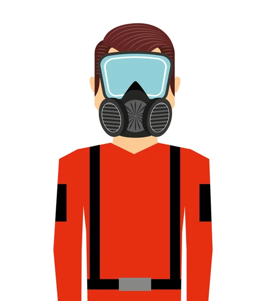 Чоловік працівник уніформа значок безпеки — стоковий вектор