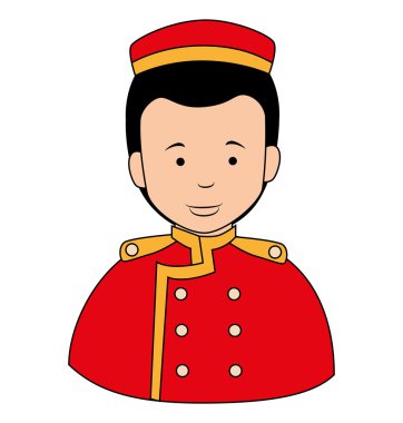 Bell boy düğme simgesi, vektör çizim