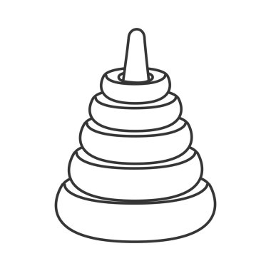 Hanoi Kulesi bulmaca oyuncak simge vektör çizim