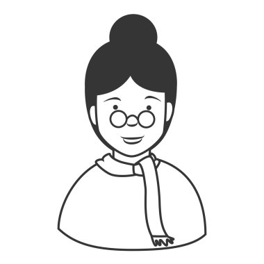 Çinli kadın gözlük simgesi