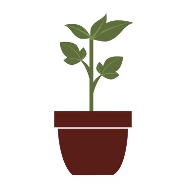 Çiçek vazo renkli simge vektör çizim