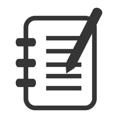 Defter kalem sayfası simge vektör çizim grafik tasarım