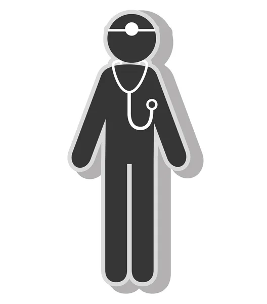 Doctor stethoscope equipment pictogram , — Stock Vector