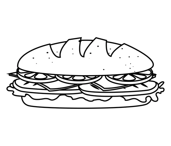 Leckeres Fast Food und Gastronomie, Vektorillustration. — Stockvektor