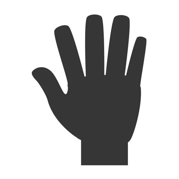 Main numéro quatre icône de signe, illustration vectorielle — Image vectorielle