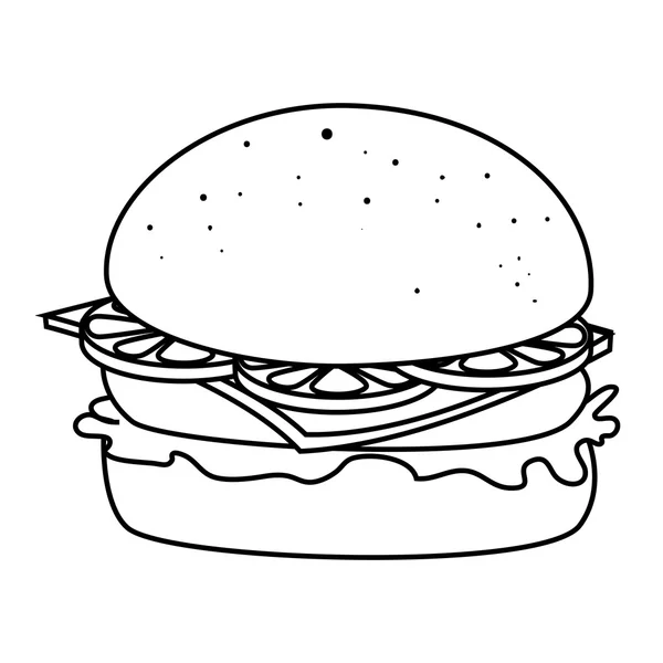 Delizioso fast food e gastronomia, illustrazione vettoriale . — Vettoriale Stock