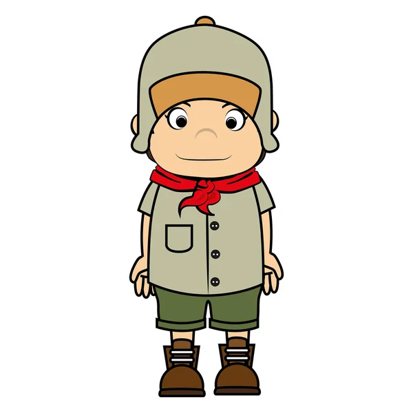 Scout băiat desene animate icon vector ilustrare — Vector de stoc
