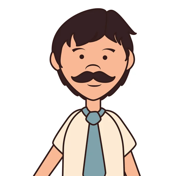 Pai bigode desenho animado ícone vetor ilustração — Vetor de Stock