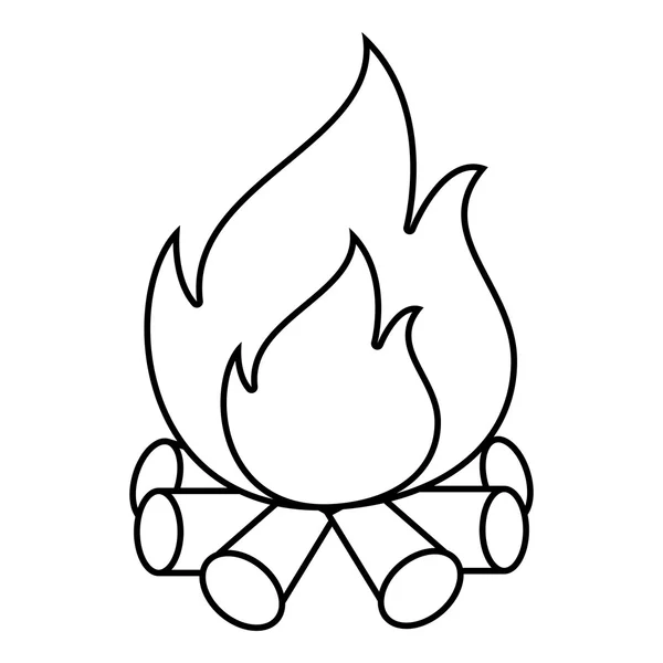 Flammes de feu icône vectoriel illustration design — Image vectorielle