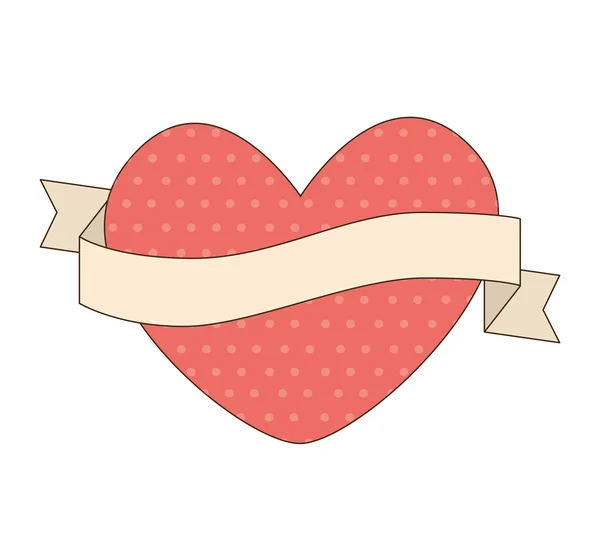 Hart liefde romantische pictogram vectorillustratie — Stockvector