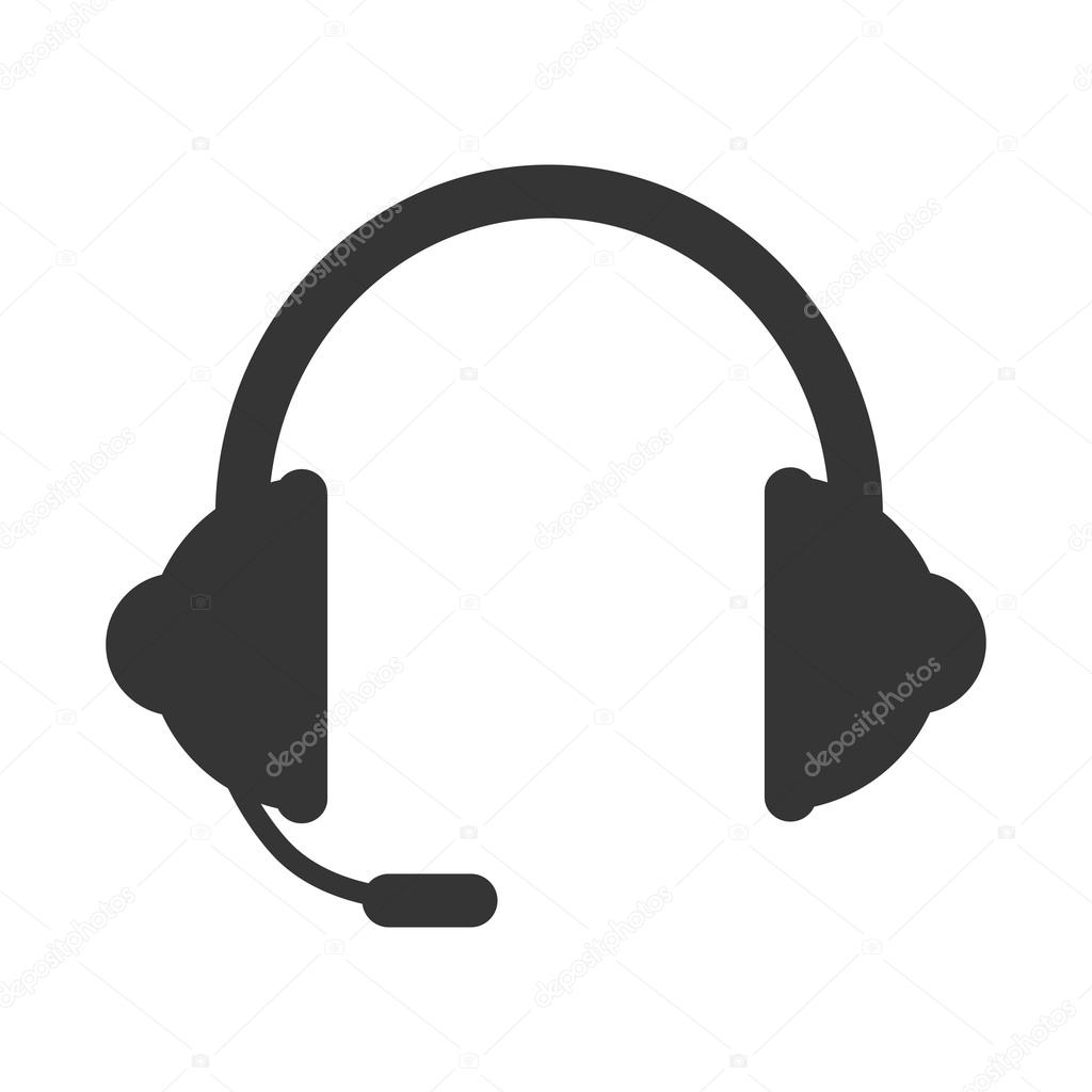 Headsets computer device icon vector illustration graphic design