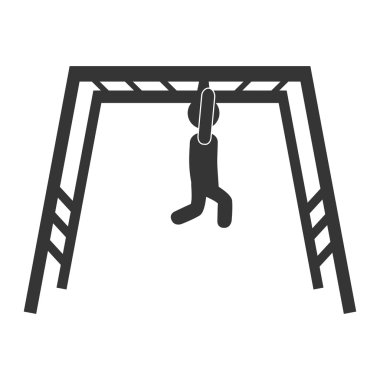 Oyunlar izole düz simgesi, vektör çizim oynayan çocuk.