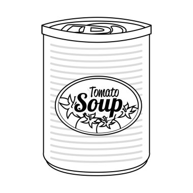 Konserve domates sabun izole kutsal kişilerin resmi, vektör çizim.