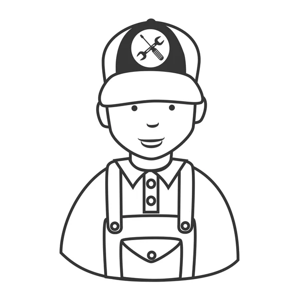 Reparatie mechanische man pictogram — Stockvector