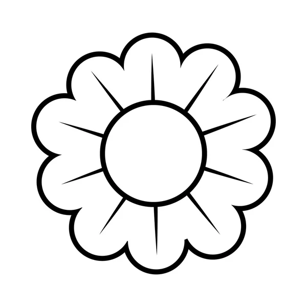 Flor pétalo floral, icono vector ilustración . — Vector de stock
