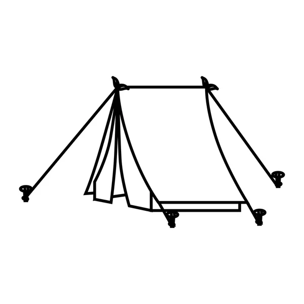 Tält läger objekt ikon vektor illustration design — Stock vektor