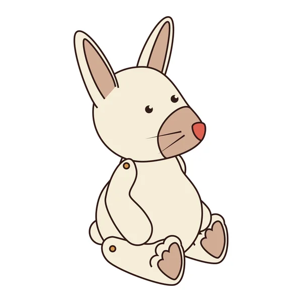 Плюшевий кролик іграшка значок Векторні ілюстрації — стоковий вектор