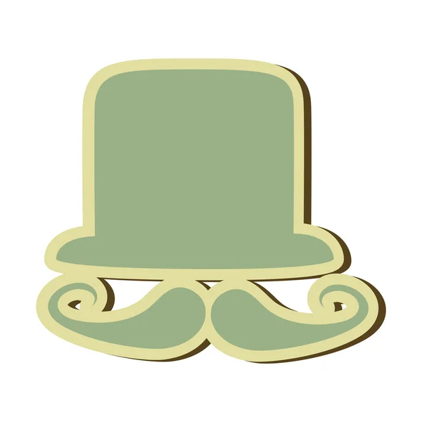 Vintage hatt mustasch , — Stock vektor