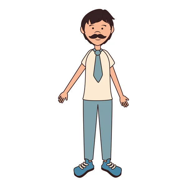Pai bigode desenho animado ícone vetor ilustração — Vetor de Stock