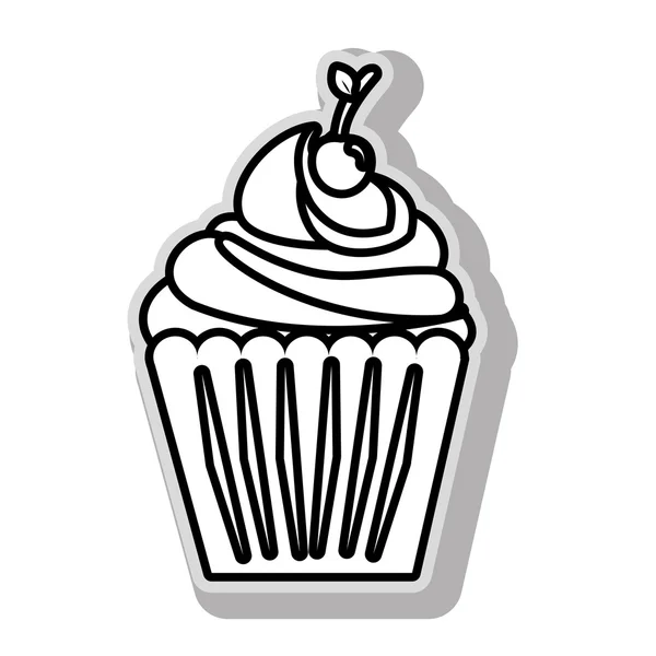 Cupcake delicioso deserto — Vetor de Stock