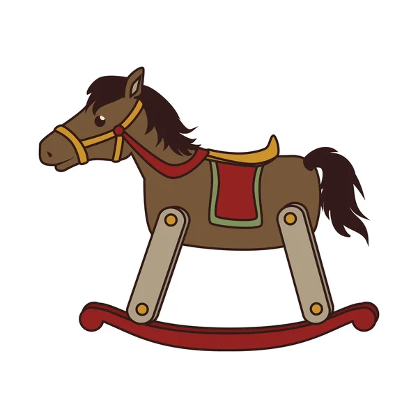 Juguete de caballo de madera icono vector ilustración — Archivo Imágenes Vectoriales