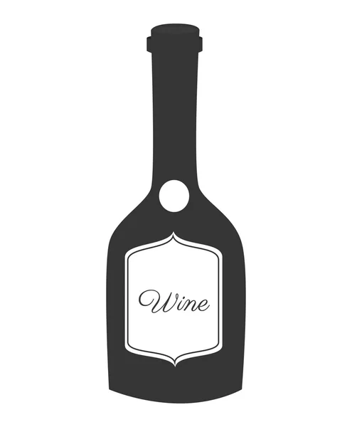 Glas wijn fles pictogram vectorillustratie — Stockvector