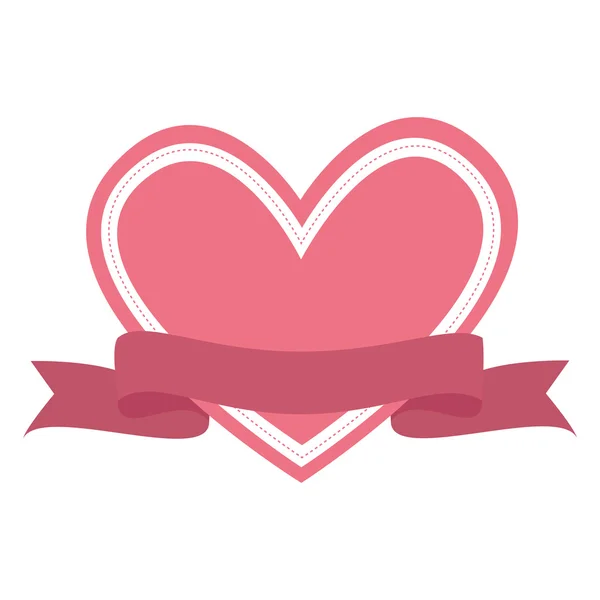 Heart love romantic icon vector illustration — Stock Vector