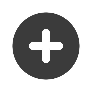 Pozitif daire simge vektör çizim çapraz